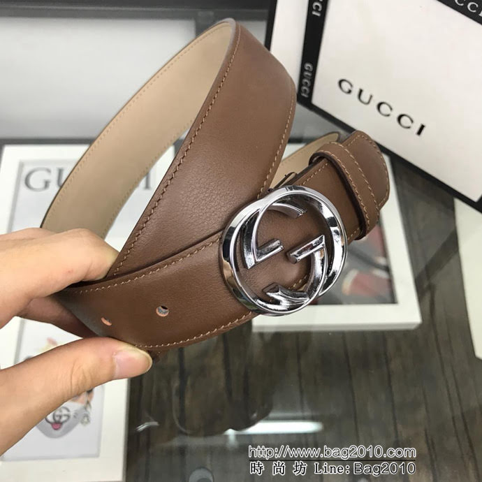 GUCCI古馳 官網爆款 正品規格 原單品質 頭層小牛皮 菱角立體雙G扣 時尚百搭款皮帶  xfp1309